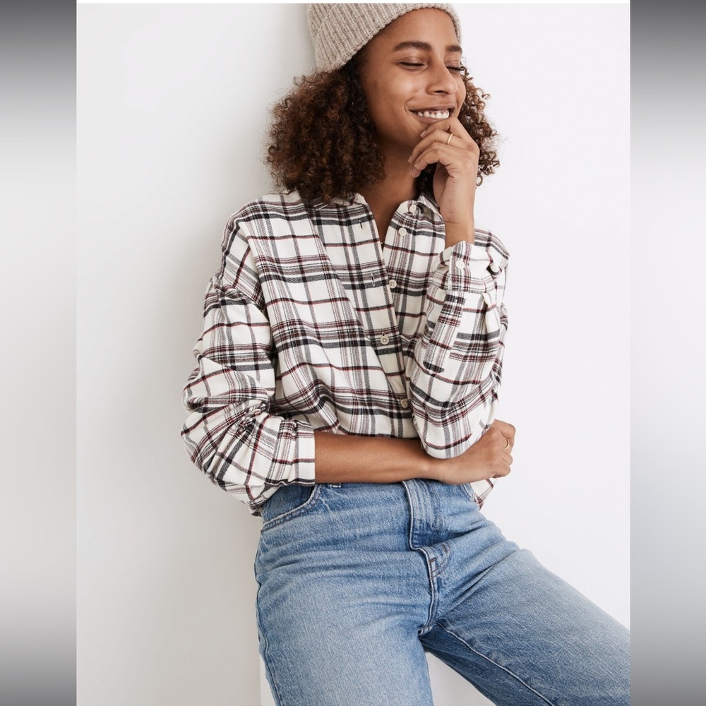 Madewell Women's Flannel‎ Painter Shirt Witthoff Plaid Size XXS